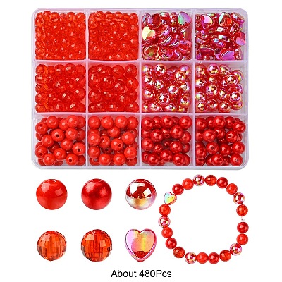 480Pcs ABS Imitation Pearl Beads OACR-YW0002-41-1