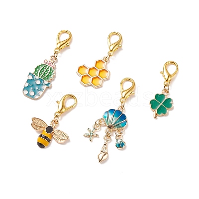 Alloy Enamel Pendant Decorations HJEW-JM00661-1