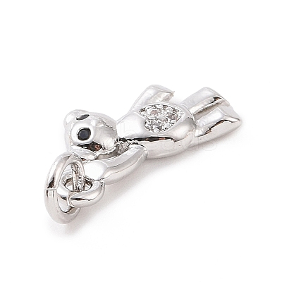 Brass Micro Pave Cubic Zirconia Charms KK-C012-15P-1