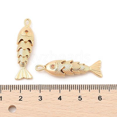 Brass Micro Pave Clear Cubic Zirconia Pendants X-KK-C080-02B-G-1