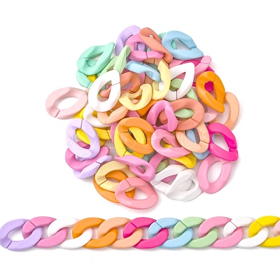 Opaque Spray Painted Acrylic Linking Rings OACR-S036-001B-I-2-1