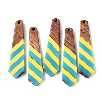Epoxy Resin & Walnut Wood Pendants RESI-N039-121H-1