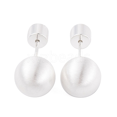 Round Ball Drawbench Brass Ear False Plugs for Women EJEW-G391-24D-S-1