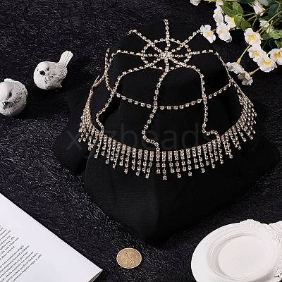 Alloy Rhinestone Mesh Headbands OHAR-WH20007-05G-02-1