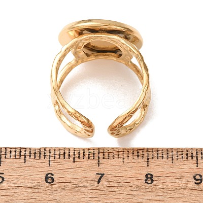 Hammered 304 Stainless Steel Cuff Ring Components SA-CBAC0DF-02E-G-1