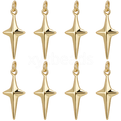 10Pcs Brass Pendants ZIRC-BBC0002-29-1