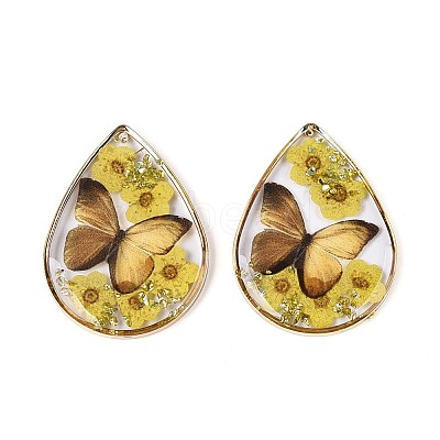 Transparent Epoxy Resin Pendants RESI-T059-20B-1