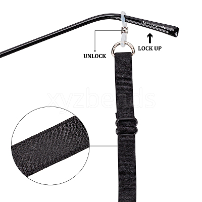 4Pcs Nylon Adjustable Sports Eyeglass Strap with Buckle AJEW-GF0006-70-1