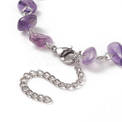 Natural Gemstone Beaded Anklets AJEW-AN00515-1