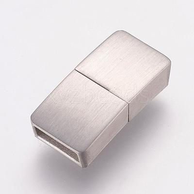 Tarnish Resistant 304 Stainless Steel Magnetic Clasps with Glue-in Ends STAS-K145-28P-1