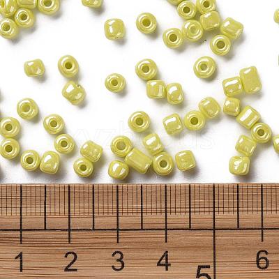 6/0 Opaque Colors Lustered Round Glass Seed Beads X-SEED-A012-4mm-122-1