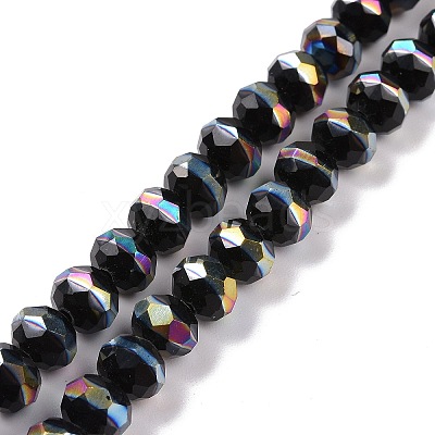 Electroplate Glass Beads Strands GLAA-F122-04H-1