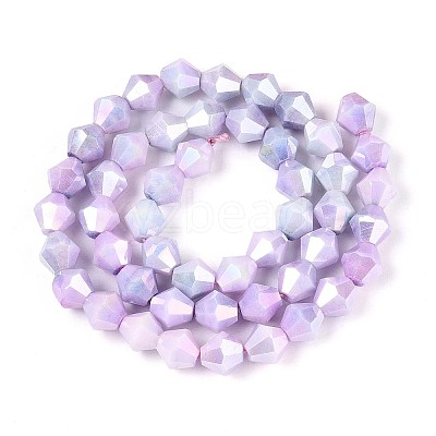 Anti-Tarnish Electroplate Glass Beads Strands GLAA-T025-8mm-13H-1