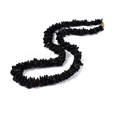 Natural Amber Nuggets Graduated Beaded Necklaces NJEW-T019-02-1