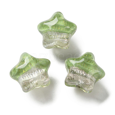 Gradient Color Transparent Hand-drawed Acrylic Beads TACR-P012-01B-04-1