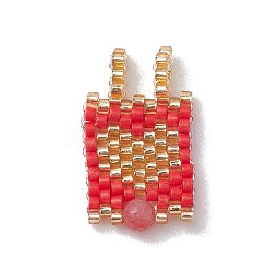 Glass Seed Beaded Pendants PALLOY-MZ00227-02-1