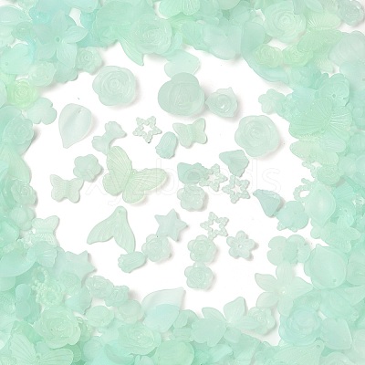 Frosted Transparent Acrylic Beads OACR-U006-03C-1