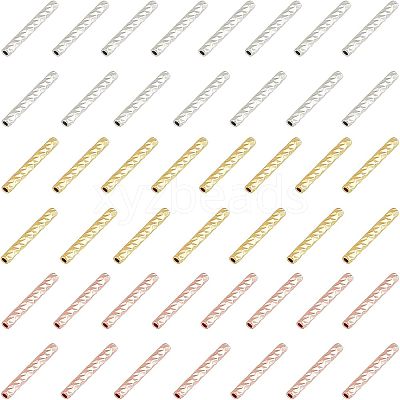 SUPERFINDING 40pcs 2 Color Brass Tube Beads KK-FH0003-26-1