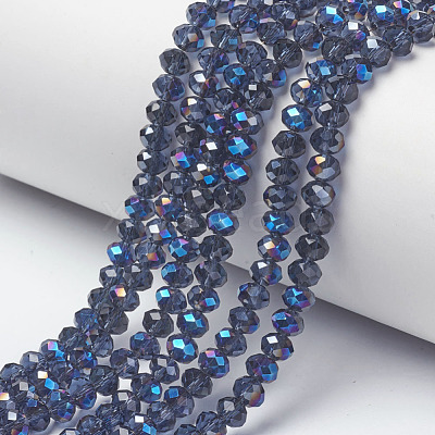 Electroplate Glass Beads Strands EGLA-A034-T6mm-I08-1
