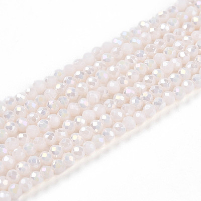 Electroplate Glass Beads Strands EGLA-A034-P1mm-B33-1