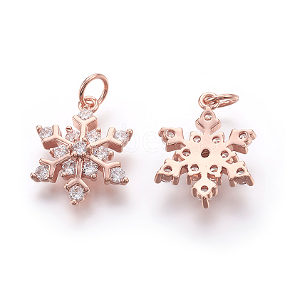 Brass Micro Pave Cubic Zirconia Pendants LS-KK-F774-10RG-NR-1