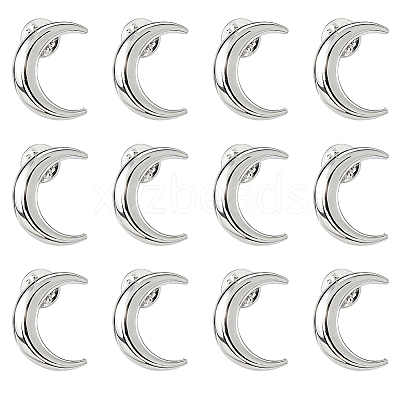 12Pcs Moon Alloy Lapel Pin Backs for Backpack Clothes JEWB-FH0002-79P-1