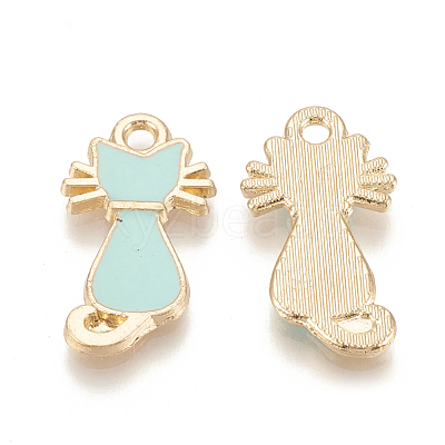 Alloy Enamel Kitten Pendants ENAM-S115-038B-1