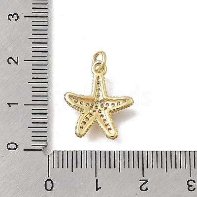 Brass Micro Pave Clear Cubic Zirconia Charms KK-D431-053A-G-1