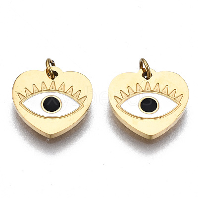 316 Surgical Stainless Steel Enamel Charms X-STAS-S116-379A-G-1
