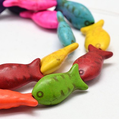 Fish Synthetic Turquoise Bead Strands G-M150-26-1