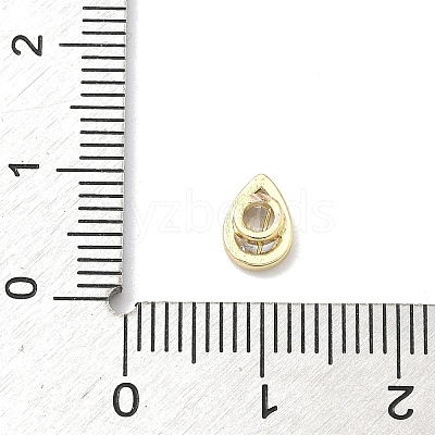 Teardrop Brass Micro Pave Cubic Zirconia Cabochons KK-P345-13G-B-1