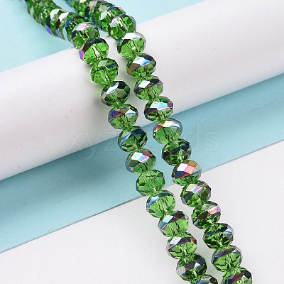 Transparent Electroplate Glass Beads Strands GLAA-F122-04B-1