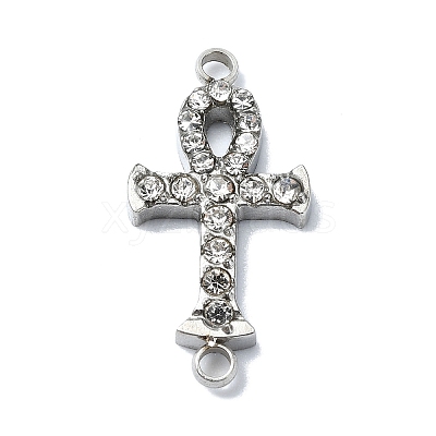 304 Stainless Steel Crystal Rhinestone Connector Charms STAS-Z065-02P-01-1