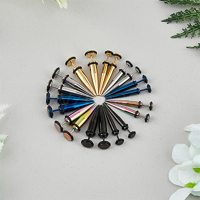 20Pcs 10 Colors Stainless Steel Ear Taper Stretcher EJEW-FI0001-69-1