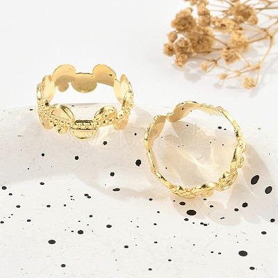 Brass Finger Rings for Women RJEW-B119-08G-1