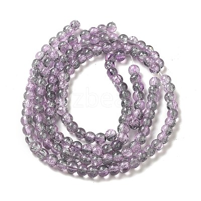 Spray Painted Crackle Glass Beads Strands X-CCG-Q002-6mm-02-1