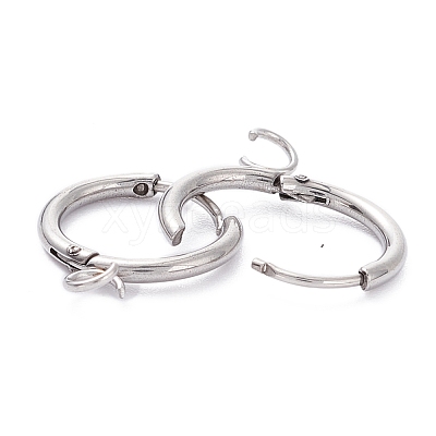 Tarnish Resistant 201 Stainless Steel Huggie Hoop Earring Findings STAS-P283-01Q-P-1