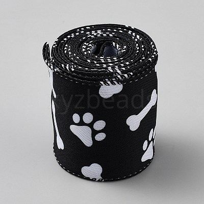 5M Cloth Paw Print Printed Ribbon OCOR-TAC0015-18A-1