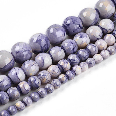 Baking Paint Glass Beads Strands DGLA-N003-8mm-C08-1