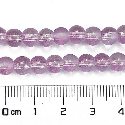 Frosted Transparent Glass Bead Strands GLAA-P065-6mm-07-1