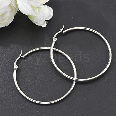 Tarnish Resistant 304 Stainless Steel Big Hoop Earrings LS-EJEW-F105-06P-1