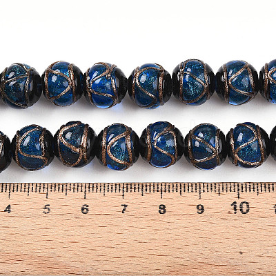 Handmade Gold Sand Lampwork Beads LAMP-N026-01D-1
