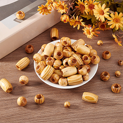 3 Styles Wood Beads WOOD-AN0001-02-1