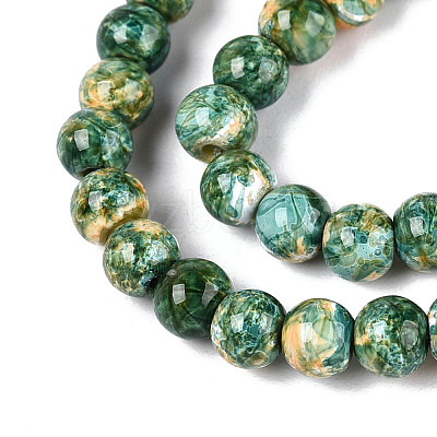 Baking Paint Glass Beads Strands X-DGLA-N016-4mm-07-1