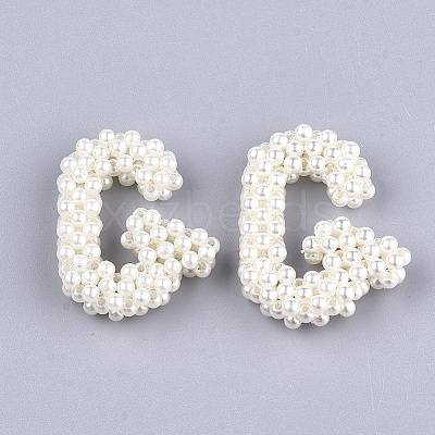 Handmade ABS Plastic Imitation Pearl Woven Beads FIND-T039-18-G-1