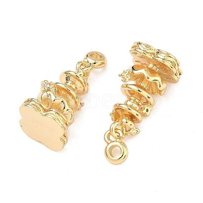 Brass Micro Pave Clear Cubic Zirconia Pendants KK-T080-24G-1