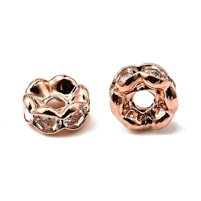 Brass Rhinestone Spacer Beads X-RB-A014-L6mm-01RG-NF-1
