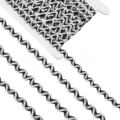 24.5~25 yards Two Tone Polyester Wave Lace Trim Ribbon OCOR-GF0004-35B-1