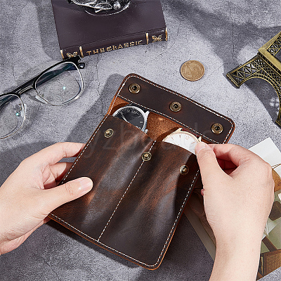 Square Portable Leather Single Watch Pouch Storage Bags ABAG-WH0047-09-1