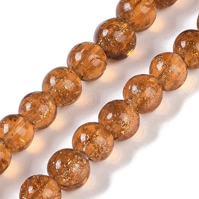 Handmade Gold Sand Lampwork Beads LAMP-Z009-01G-1